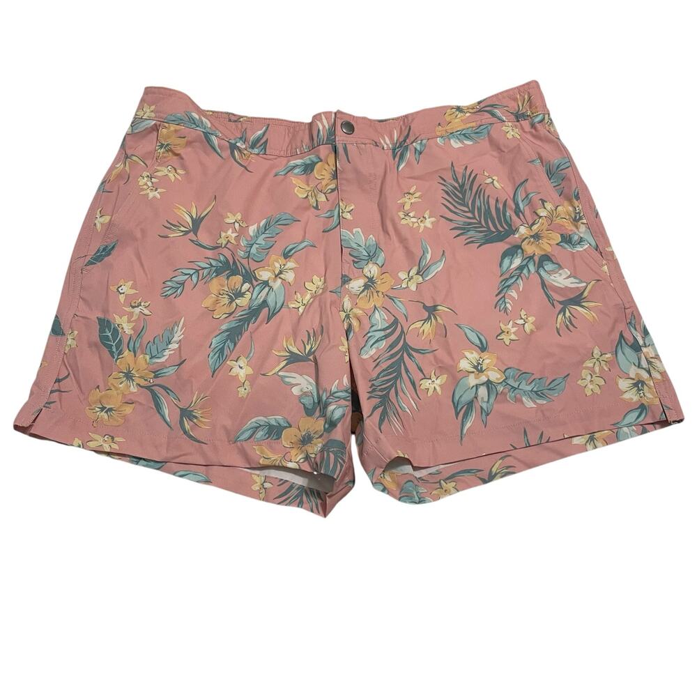 American Eagle Mens Swim Shorts Size XL Pink Floral Board Shorts Casual Zip Fly